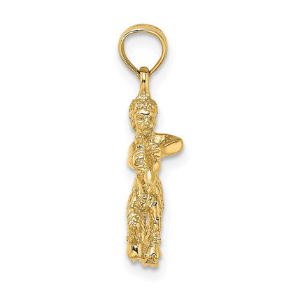 14k Yellow Gold 3-D Sagittarius Zodiac Charm Pendant for Women