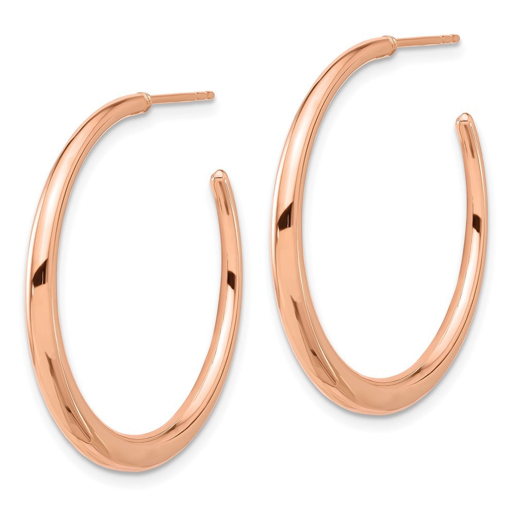 14K Rose Gold Polished Hoop Earrings