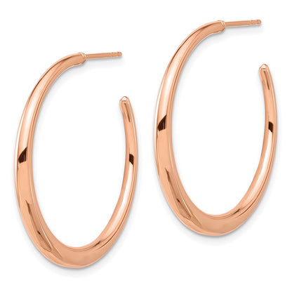 14K Rose Gold Polished Hoop Earrings