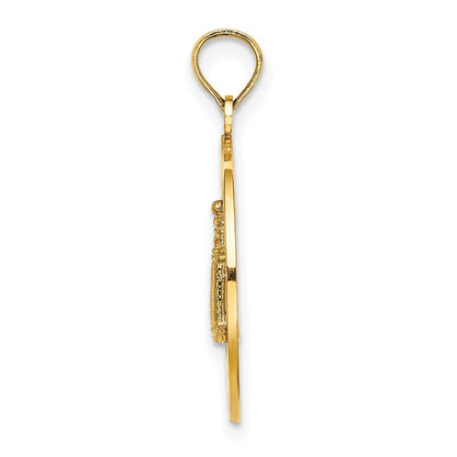 14k Yellow Gold BLOCK ISLAND, RI w/ Lighthouse Charm