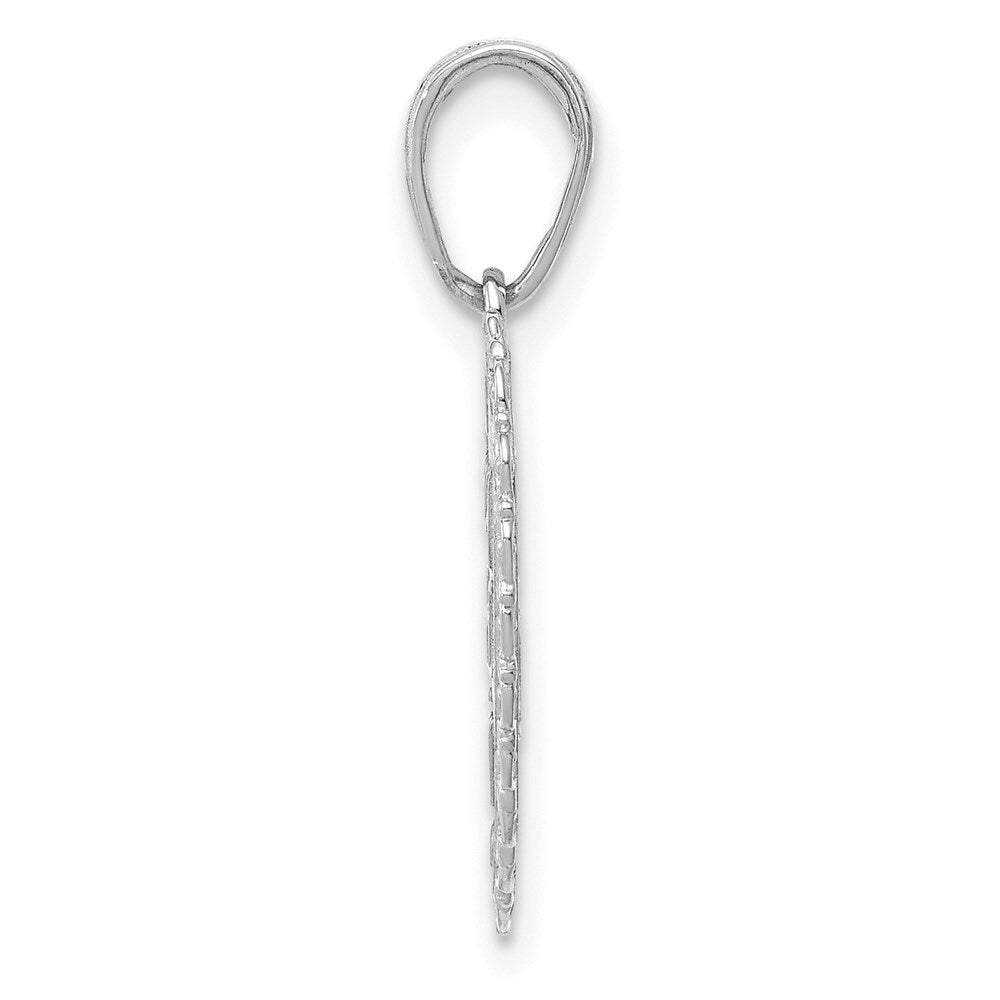 14k White Gold Reversible FOR MY DAUGHTER Heart Pendant for Women
