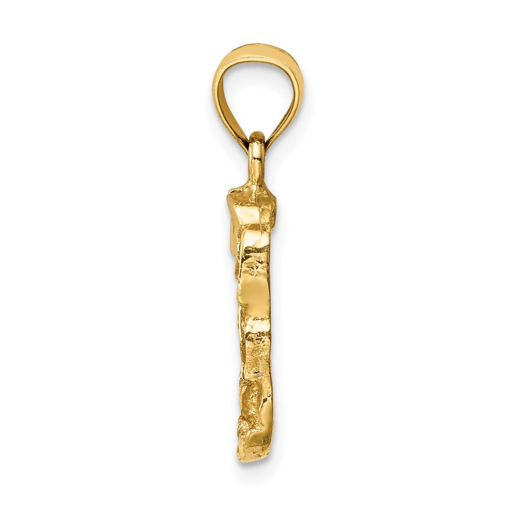 14k Yellow Gold Nugget Pendant for Women