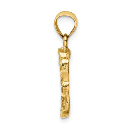 14k Yellow Gold Nugget Pendant for Women