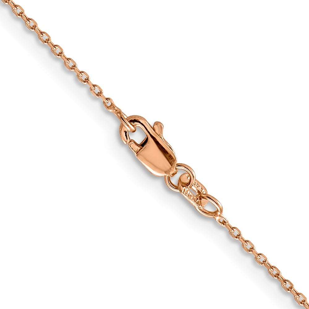 14K Rose Gold 20 inch 1.10mm Diamond-cut Cable Chain Necklace