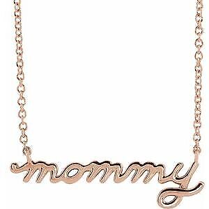 14k Rose Gold Petite Mommy Script 18" Necklace