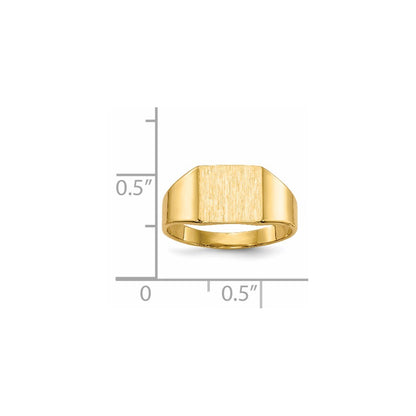 14K Yellow Gold 8.5x7.0mm Closed Back Signet Ring