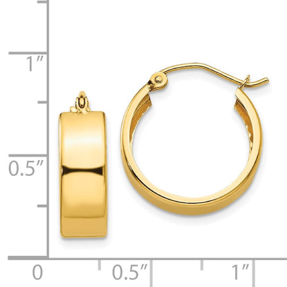 14k Yellow Gold Hoop Earrings Gift for Women