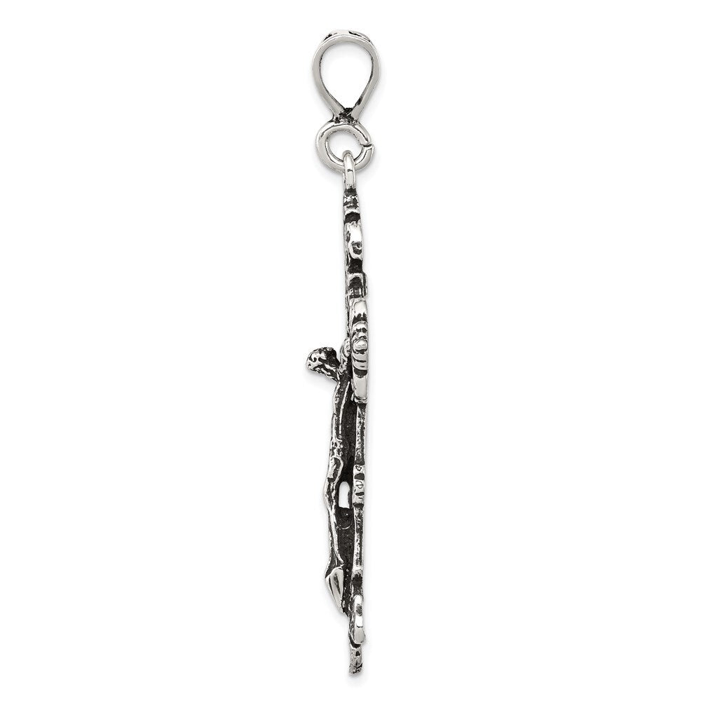 Sterling Silver Antiqued Crucifix Charm Holiday Gift for Women
