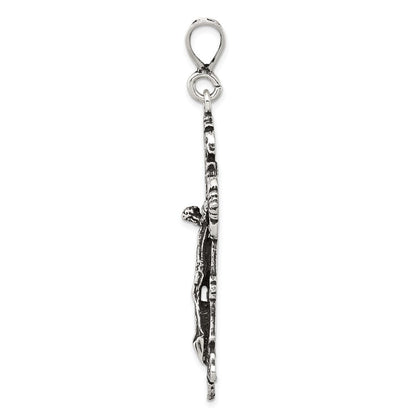 Sterling Silver Antiqued Crucifix Charm Holiday Gift for Women