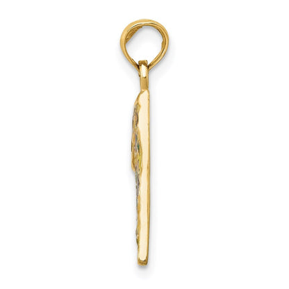 14k Yellow Gold Enameled Pizza Slice Pendant for Women