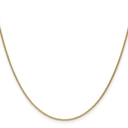 14k Yellow Gold 14" 1mm Round Open Link Cable Chain Necklace