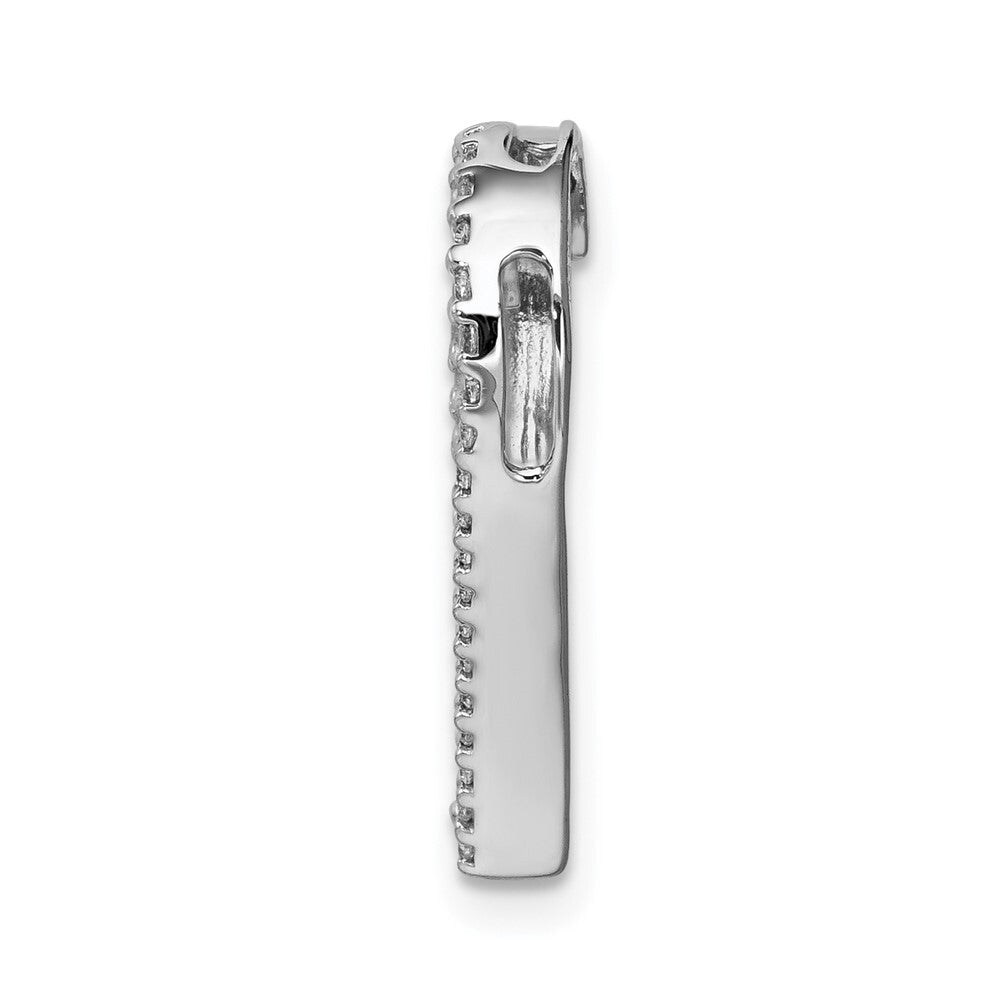 14k White Gold 1/6ct. Diamond Heart Chain Slide Pendant for Women