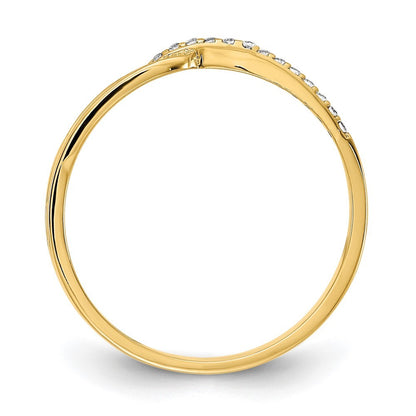 14k Yellow Gold Polished Fancy CZ Ring