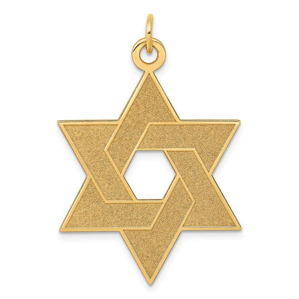 14k Yellow Gold Laser Designed Star of David Pendant