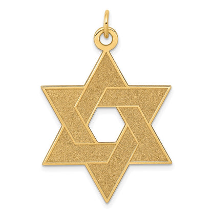14k Yellow Gold Laser Designed Star of David Pendant