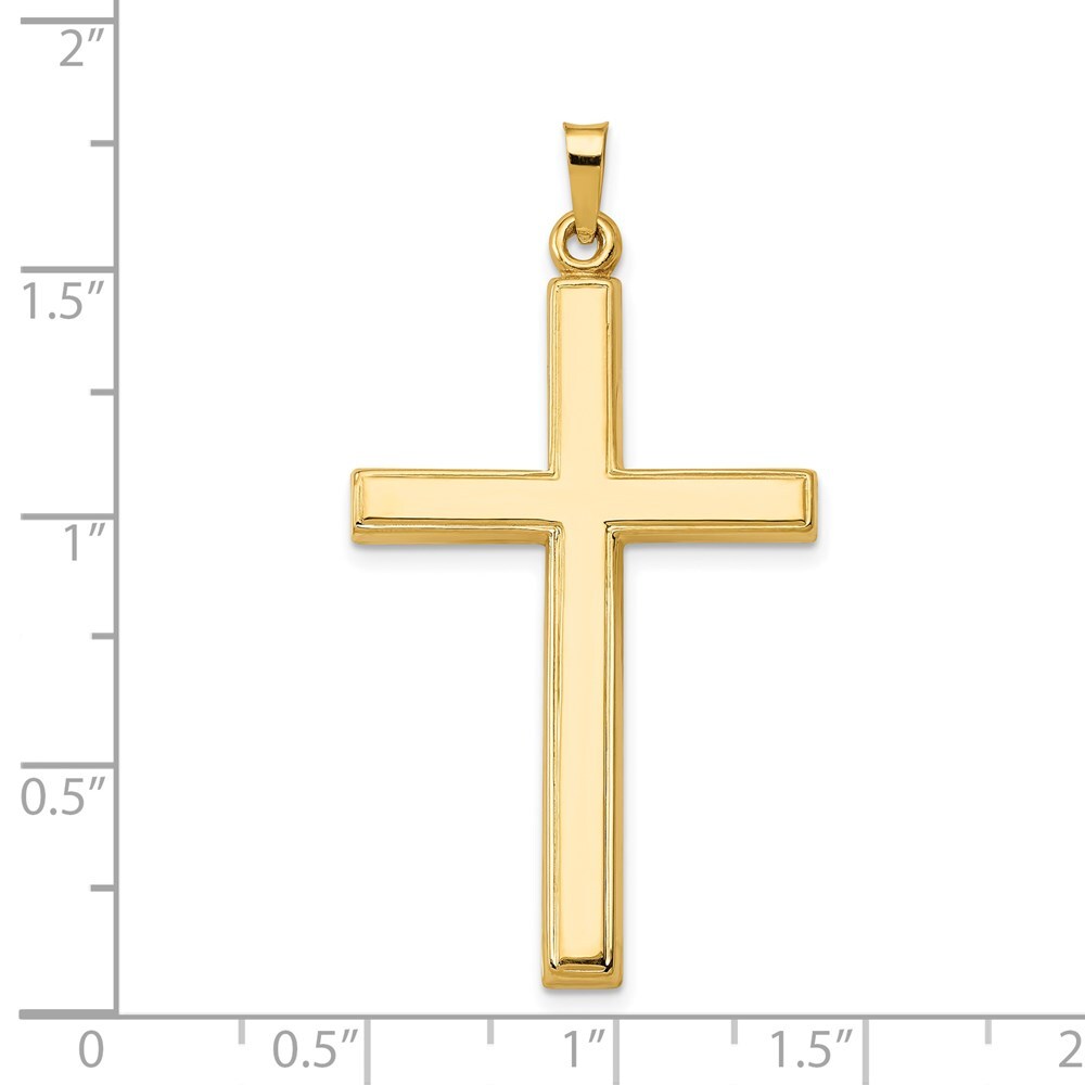 14k Yellow Gold Hollow Cross Pendant