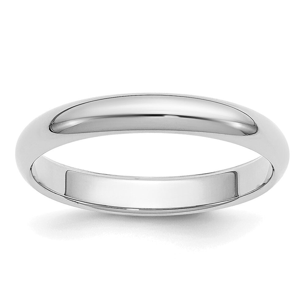 Platinum 3mm Half Round Wedding Band Ring Size 7