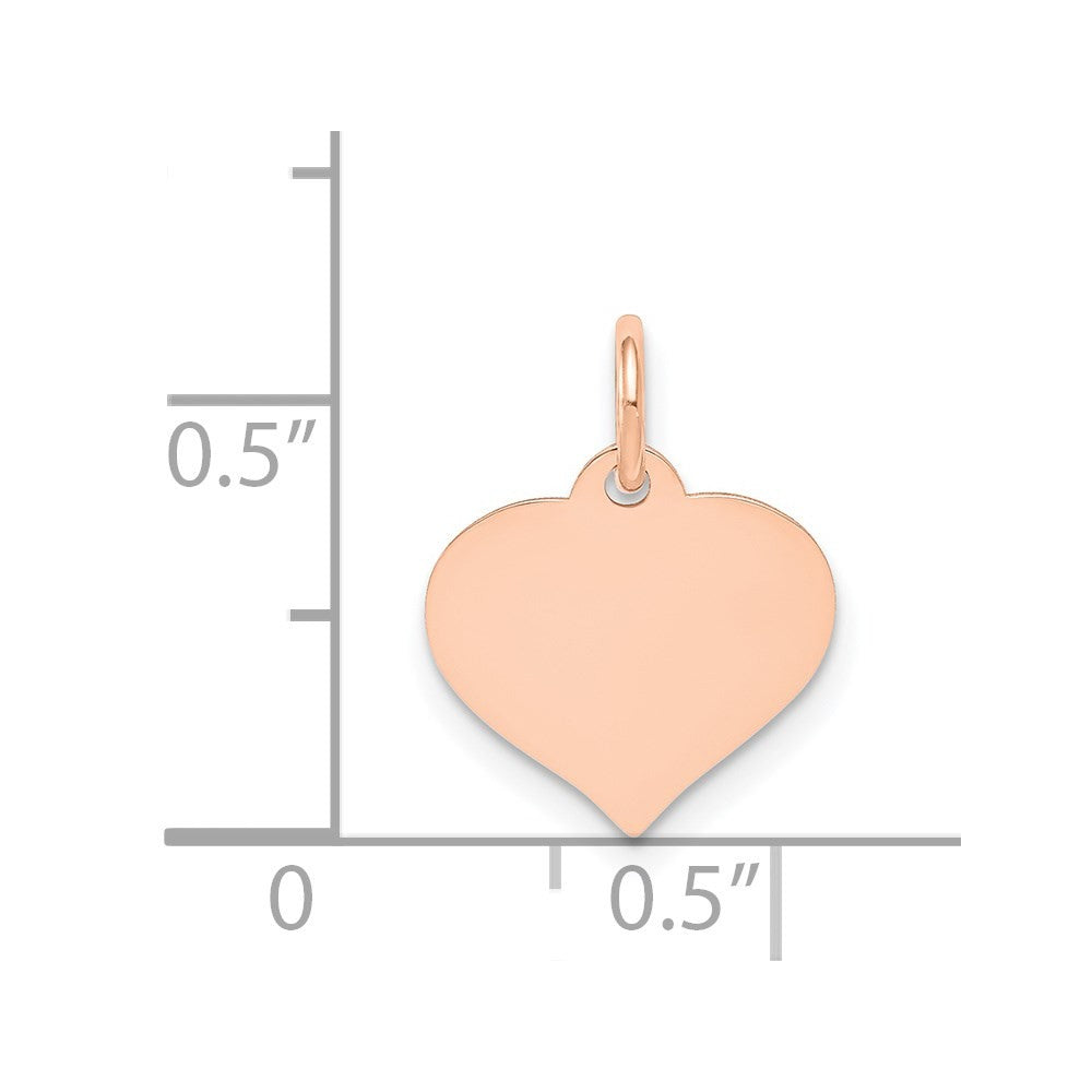 14k Rose Gold Heart Disc Charm Pendant