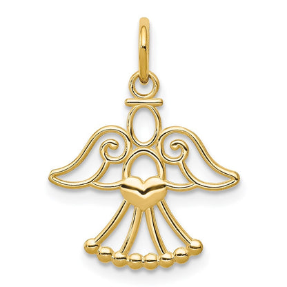 14k Yellow Gold Angel Charm Pendant for Women