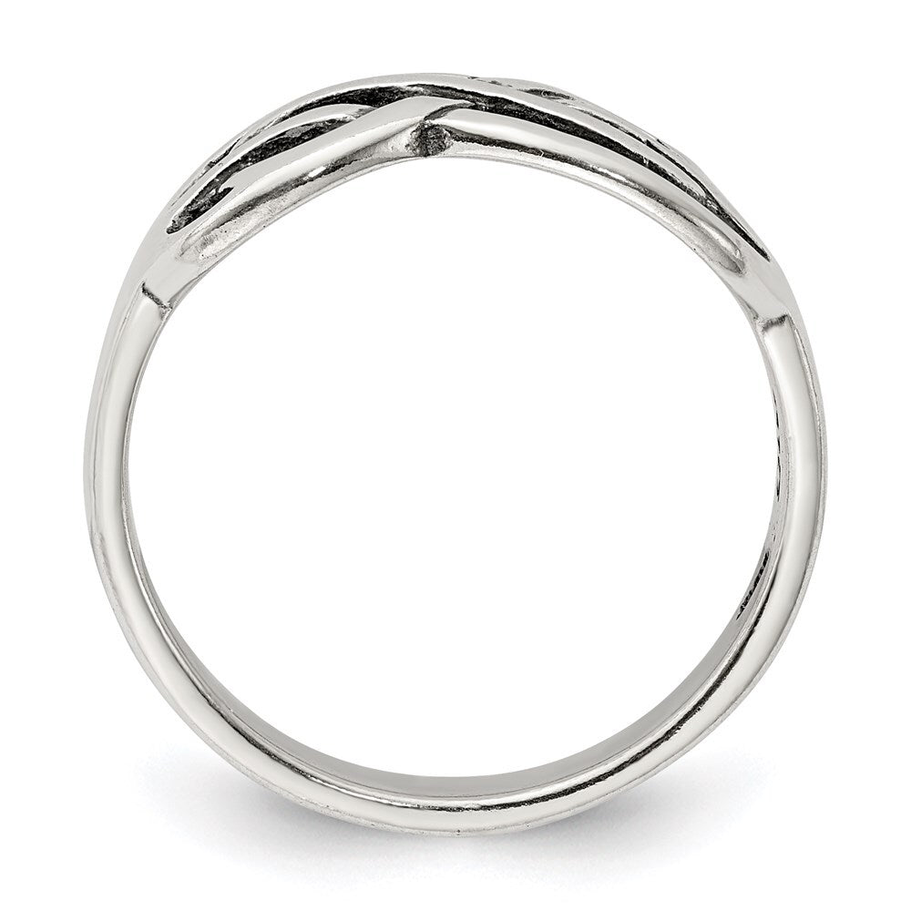 Sterling Silver Antiqued Knot Ring Size 6