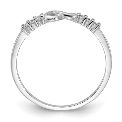 Sterling Silver Rhodium Plated Cubic Zirconia Infinity Ring Size 8