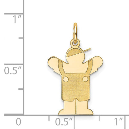 14k Yellow Gold Kid Charm Pendant for Women