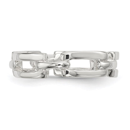 Sterling Silver Polished Fancy Link Ring