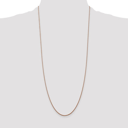 14K Rose Gold 30 inch 1.05mm Diamond-cut Spiga with Lobster Clasp Chain