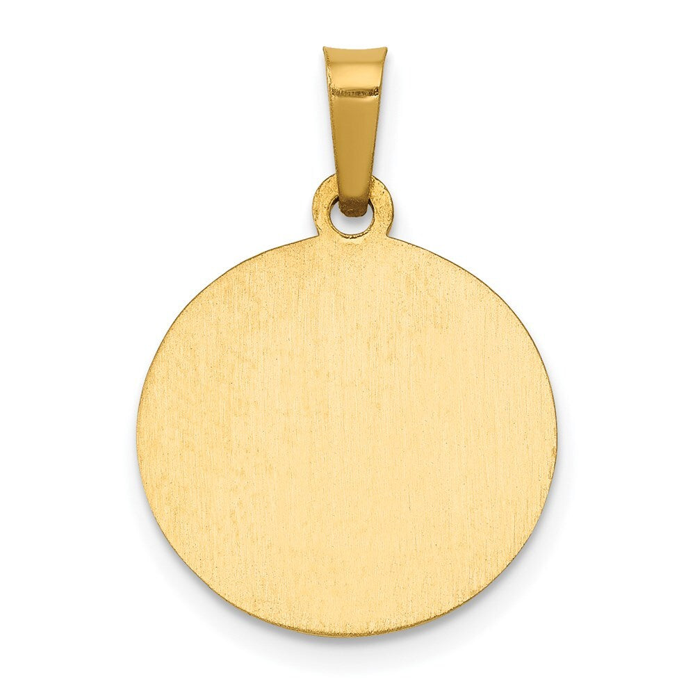 14k Yellow Gold Polished and Satin St Gerard Medal Hollow Pendant for Women