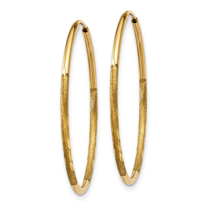 14k Yellow Gold 1.25mm Diamond-cut Endless Hoop Earring