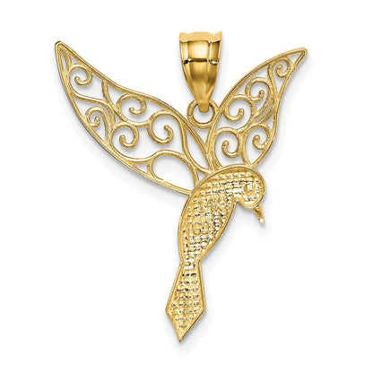 14k Yellow Gold Polished Hummingbird Pendant