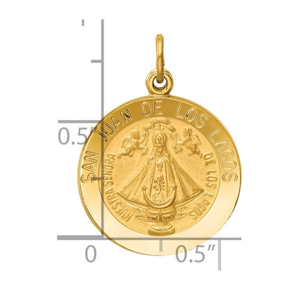 14k Yellow Gold Our Lady of San Juan Medal Pendant for Women