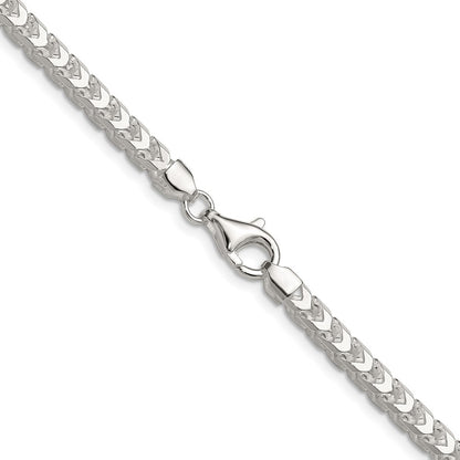 Sterling Silver 4.7mm Diamond-cut Square Franco Chain