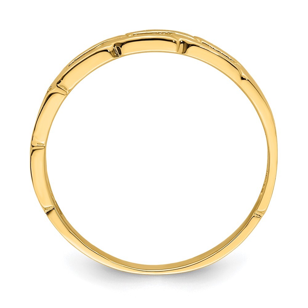 14K Yellow Gold Five Chain Link Band Ring