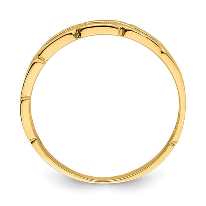 14K Yellow Gold Five Chain Link Band Ring