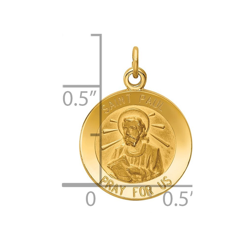 14k Yellow Gold Saint Paul Medal Charm Pendant for Women