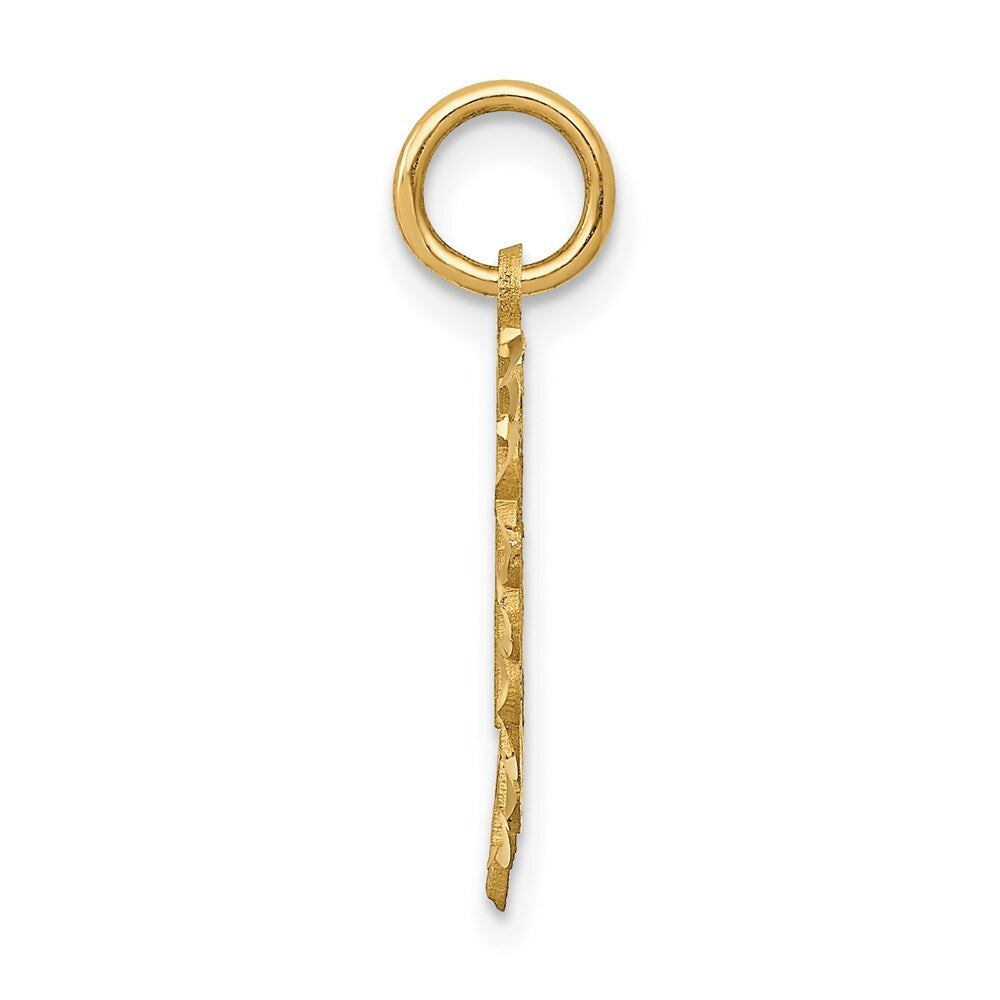 14k Yellow Gold 21 in Heart Charm Pendant for Women