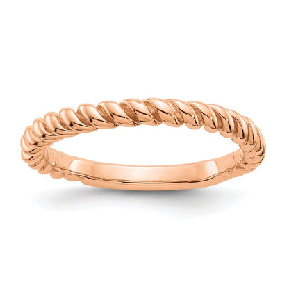 14k Rose Gold Polished Twisted Band