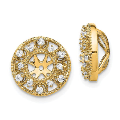 14k Yellow Gold Fancy Diamond Earring Jackets
