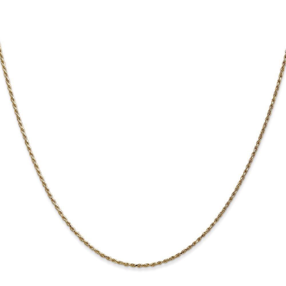 14k Yellow Gold 14" 1.15mm Diamond-cut Machine Made Rope Chain Necklace
