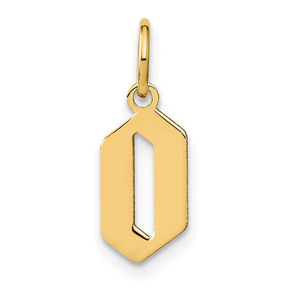 14k Yellow Gold Letter O Initial Pendant for Women