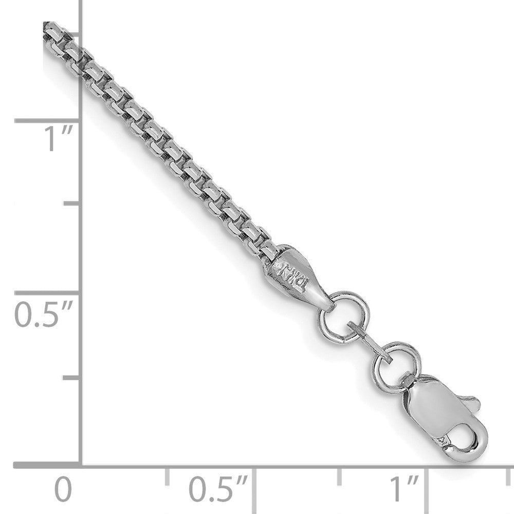 14K White Gold 8 inch 1.75mm Semi-Solid Round Box Bracelet