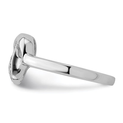 Sterling Silver Rhodium-plated CZ Knot Ring