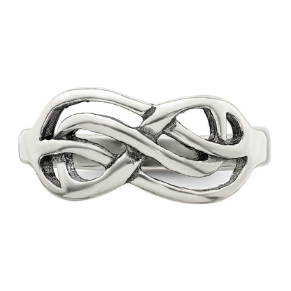 Sterling Silver Antiqued Knot Ring Size 8