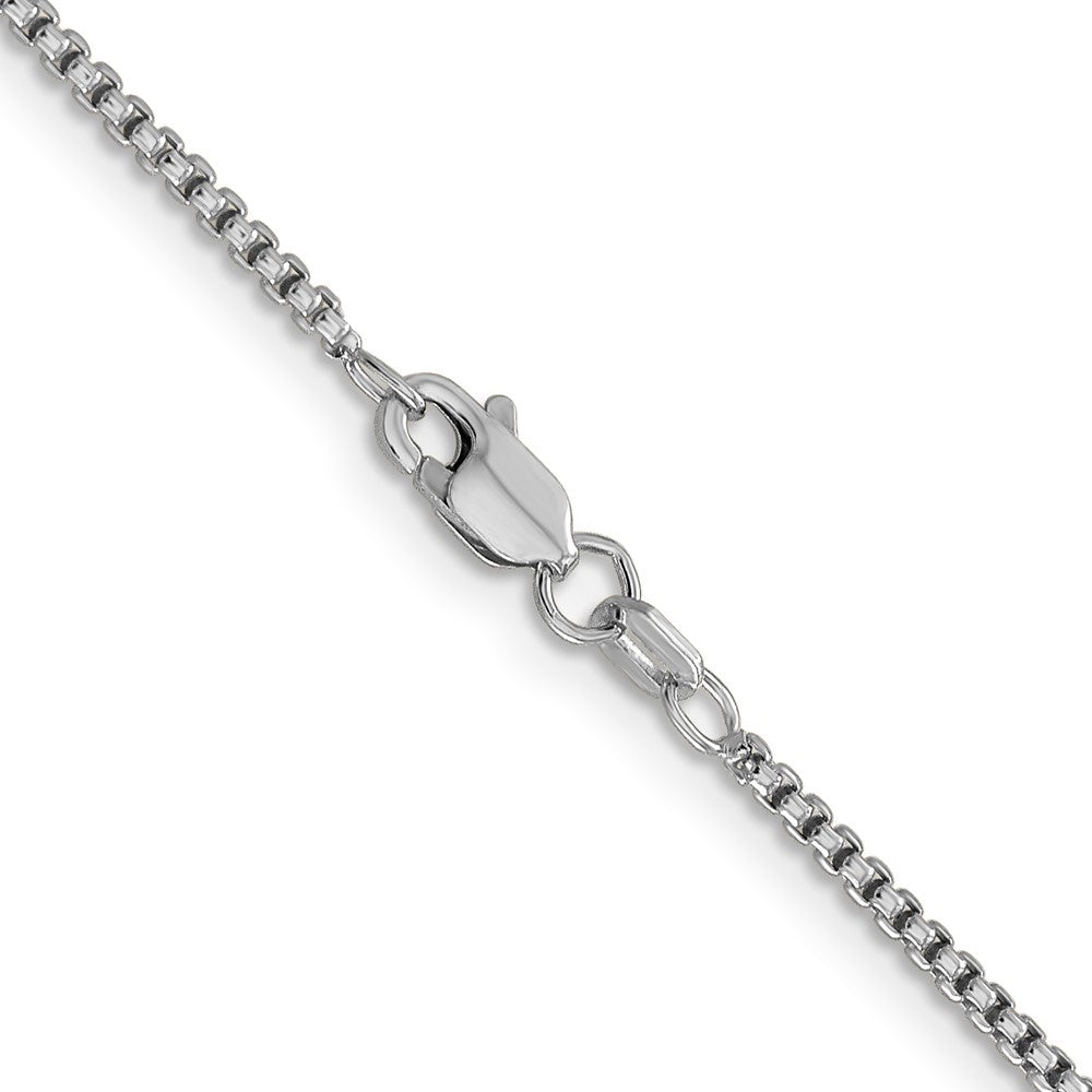 14K White Gold 20 inch 1.5mm Semi-Solid Round Box Chain Necklace