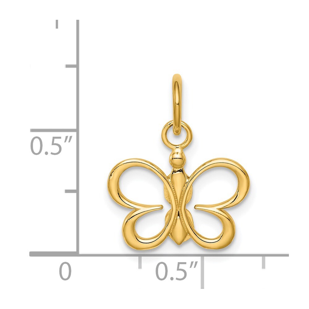 14k Yellow Gold Butterfly Pendant for Women