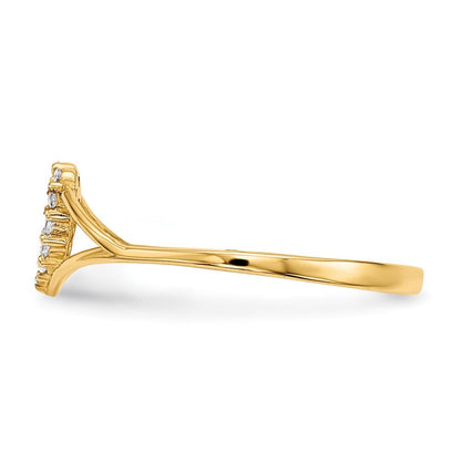 14K Yellow Gold CZ Heart Ring Size 7