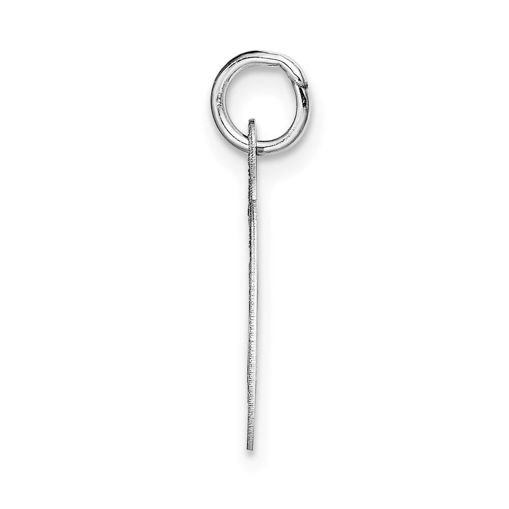 14k White Gold Medium Fancy Script Letter O Initial Charm Pendant for Women