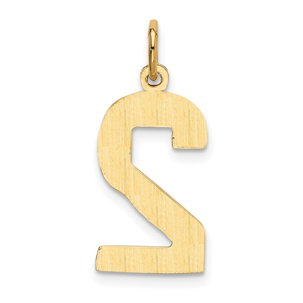 14k Yellow Gold Large Polished Number 2 Charm Pendant for Women