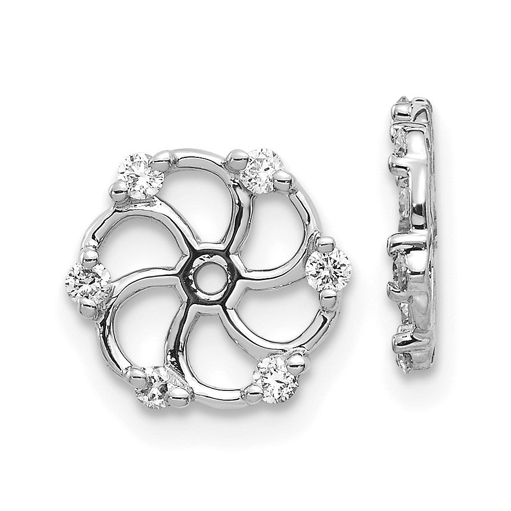 14k White Gold Diamond Earring Jacket